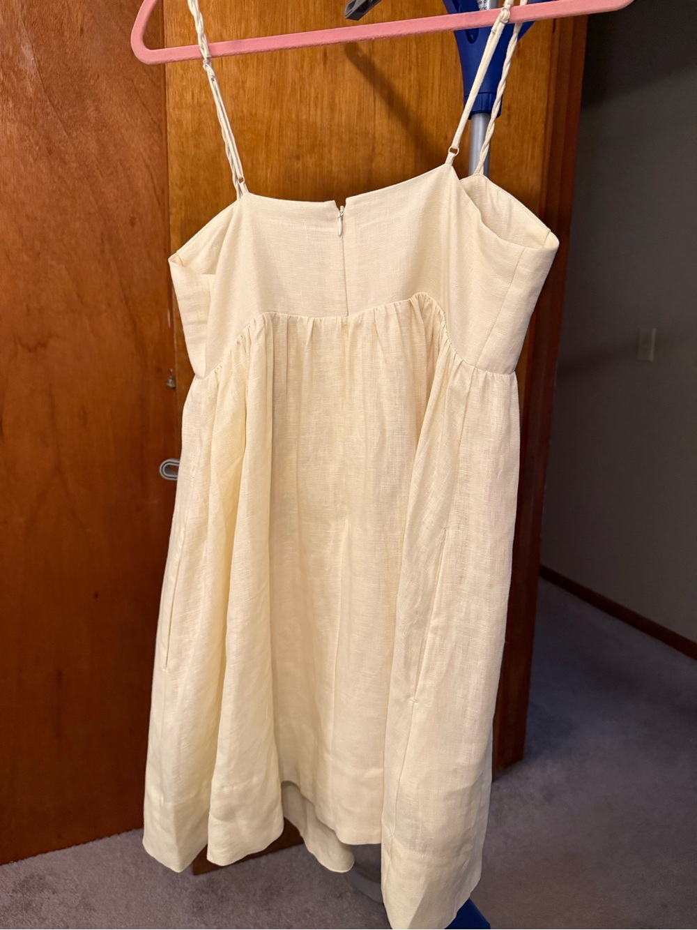 FARM Rio Cream Spaghetti-Strap Dress with Pink Palm Embroidery - Picture 3 of 7